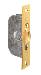Polished Brass Sash Window Axle Pulley with Square Forend