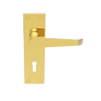 Victorian Polished Brass Lever Lock Handles 150x43mm Victorian Polished Brass Lever Lock Handles 150x43mm