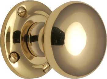 Victoria Polished Brass Round Mortice Knob 57mm Victoria Polished Brass Round Mortice Knob 57mm