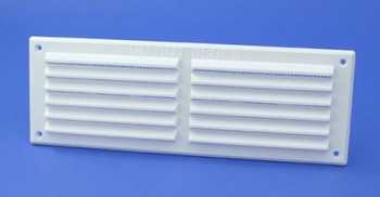 9Inchx3Inch White Fly Screened Louvre Vent 9Inchx3Inch White Fly Screened Louvre Vent