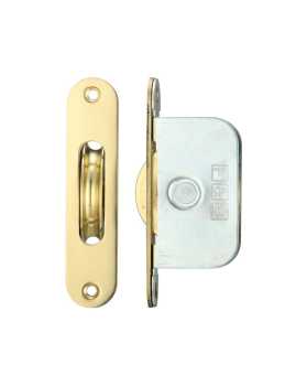 2 1/4Inch Polished Brass Ball Bearing Pulley Radius Forend 2 1/4Inch Polished Brass Ball Bearing Pulley Radius Forend