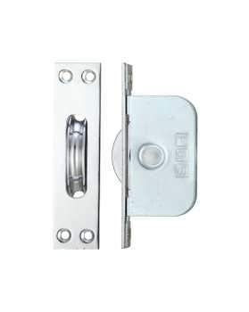 2 1/4Inch Polished Chrome Ball Bearing Pulley Square Forend 2 1/4Inch Polished Chrome Ball Bearing Pulley Square Forend