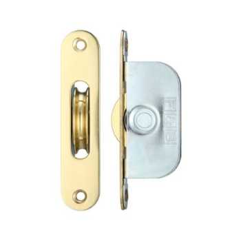 Polished Brass Ball Bearing Pulley 1 3/4Inch Radius Forend Polished Brass Ball Bearing Pulley 1 3/4Inch Radius Forend