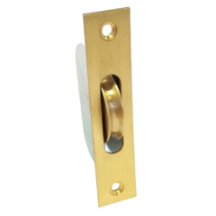 Satin Brass Sash Window Ball B earing Pulley with Square Fore