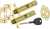 Door Security Bolt - 2 Pack with Key - Brass Effect