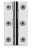 76x41mm Polished Chrome Hinges c/w Screws