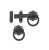 6" No.1136 Plain Ring Handled Gate Latches Black